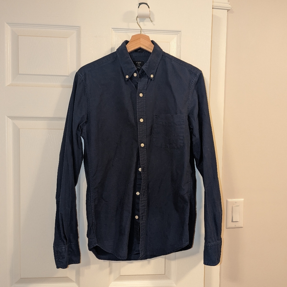 Navy Oxford cloth button down